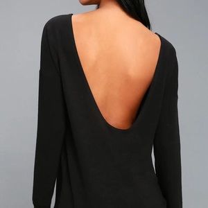 Backless black long sleeve